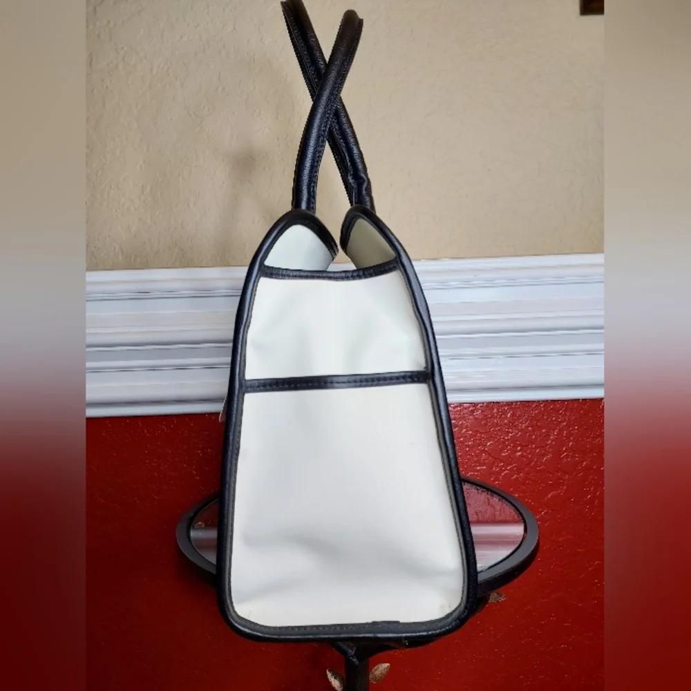 Brighton Celebrates Vera Limited Edition,Buff/Black Color Block Satchel. - Picture 5 of 13